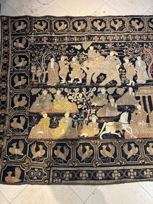 A large Burmese 'Kalaga' tapestry with narrative design, 19th C. — photo 3