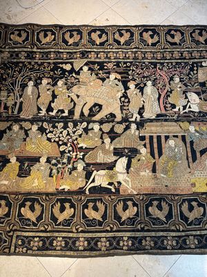 A large Burmese 'Kalaga' tapestry with narrative design, 19th C. — photo 4