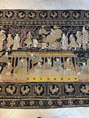 A large Burmese 'Kalaga' tapestry with narrative design, 19th C. — photo 6
