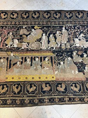 A large Burmese 'Kalaga' tapestry with narrative design, 19th C. — photo 7