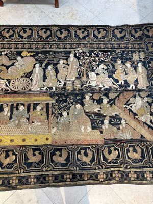 A large Burmese 'Kalaga' tapestry with narrative design, 19th C. — photo 8