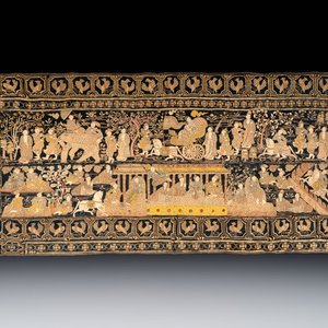 A large Burmese 'Kalaga' tapestry with narrative design, 19th C. — photo 1