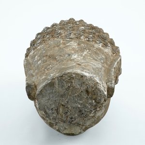 A large carved grey stone head of Buddha, China or Tibet, poss. 16/17th C. — photo 5