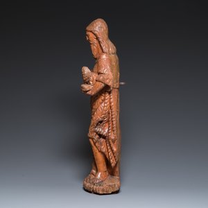 A large carved oak sculpture of John the Baptist holding the Lamb, 16th C. — photo 5
