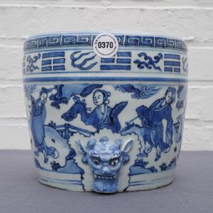 A large Chinese blue and white '8 immortals' censer, Wanli — 照片 26