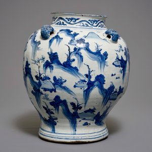 明 青花瓷罐 — 照片 4