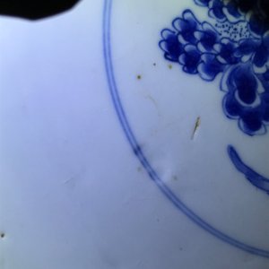 A large Chinese blue and white bowl with floral design, Kangxi — photo 16