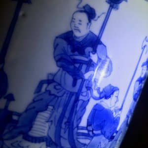 A large Chinese blue and white brush pot, bitong, Transitional period — photo 9