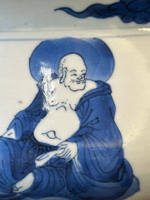 A large Chinese blue and white 'Buddhist' censer, Kangxi — foto 10