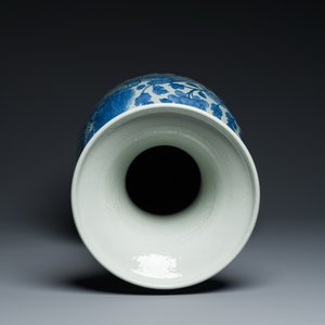 A large Chinese blue and white dragon-handled 'phoenix and peony' vase, 19th C. — photo 5