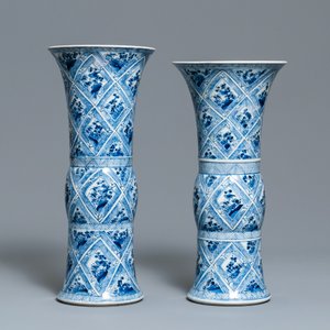 A large Chinese blue and white five-piece garniture, Kangxi — 照片 13