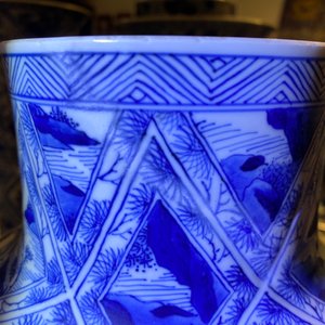 A large Chinese blue and white five-piece garniture, Kangxi — 照片 41