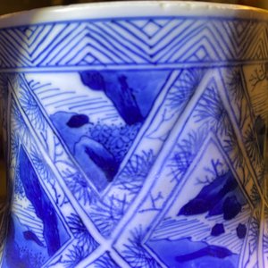 A large Chinese blue and white five-piece garniture, Kangxi — 照片 42