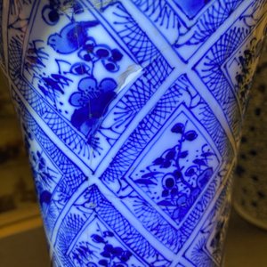 A large Chinese blue and white five-piece garniture, Kangxi — 照片 65