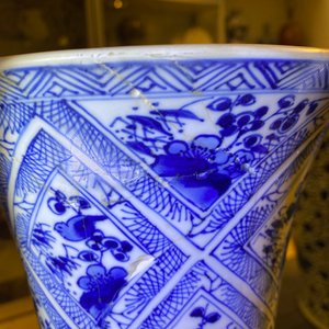 A large Chinese blue and white five-piece garniture, Kangxi — 照片 66