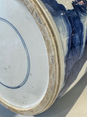 A large Chinese blue and white 'Guo Ziyi 郭子儀拜壽' rouleau vase, Kangxi — 照片 20
