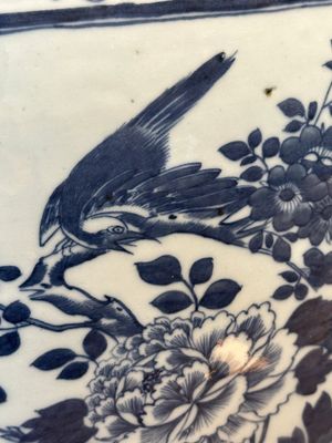A large Chinese blue and white 'He Lu Tong Chun 鶴鹿同春' fish bowl, 19th C. — photo 12