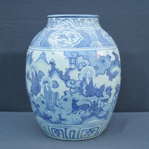 A large Chinese blue and white 'immortals' vase, Wanli — 照片 8