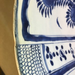A large Chinese blue and white kraak porcelain bowl with floral design, Wanli — photo 13