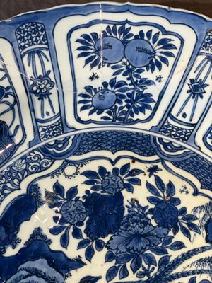 A large Chinese blue and white kraak porcelain dish with pheasants, Wanli — 照片 4