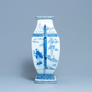 A large Chinese blue and white 'Seven Sages of the Bamboo Grove' vase, Qianlong — 照片 4