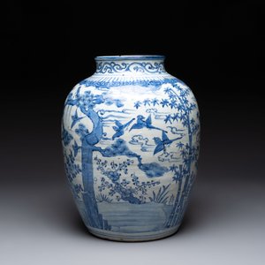 A large Chinese blue and white 'Three Friends of Winter' vase, Jiajing — 照片 3