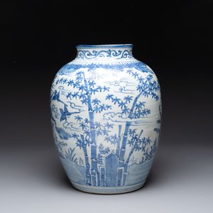 A large Chinese blue and white 'Three Friends of Winter' vase, Jiajing — 照片 4