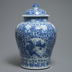 康熙  风景图青花瓷瓶 — 照片 4