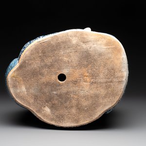 A large Chinese blue, white and copper-red Milefo Buddha, Zhu Mao Ji 朱茂記造 mark, 20th C. — photo 7