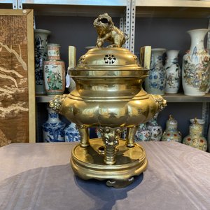 A large Chinese bronze censer and cover on stand, Xuande mark, 19th C. — 照片 11