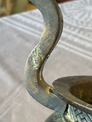 A large Chinese bronze censer and cover with a Buddhist lion, Ming — foto 20