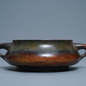 A large Chinese bronze censer, Shi Gu Zhi Bao mark, 18/19th C. — photo 1