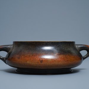 A large Chinese bronze censer, Shi Gu Zhi Bao mark, 18/19th C. — photo 3