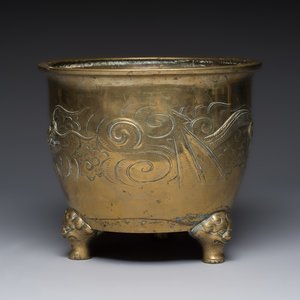 A large Chinese bronze 'Dragon' tripod censer, 19th C. — foto 2