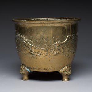A large Chinese bronze 'Dragon' tripod censer, 19th C. — foto 4