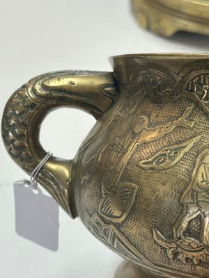 A large Chinese bronze 'Eight Immortals' censer and stand, Xuande mark, 19th C. — photo 3