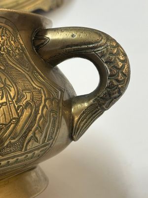 A large Chinese bronze 'Eight Immortals' censer and stand, Xuande mark, 19th C. — photo 7