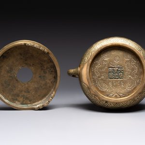 A large Chinese bronze 'Eight Immortals' censer and stand, Xuande mark, 19th C. — photo 6