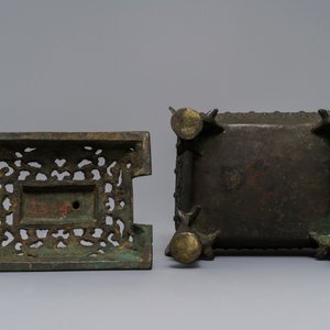 A large Chinese bronze incense burner and cover, Ming — 照片 7