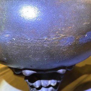 A large Chinese bronze incense burner and cover on carved wooden stand, Ming — photo 32