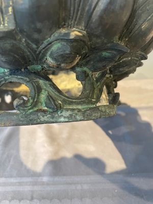 A large Chinese bronze lotus throne, Ming — photo 13