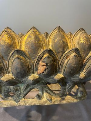 A large Chinese bronze lotus throne, Ming — photo 5