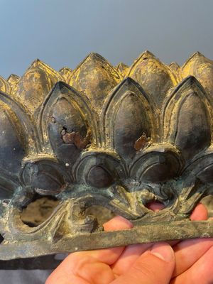 A large Chinese bronze lotus throne, Ming — photo 6