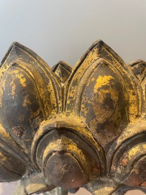 A large Chinese bronze lotus throne, Ming — photo 8