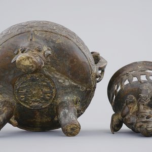 A large Chinese bronze tripod censer on stand, 17/18th C. — 照片 8