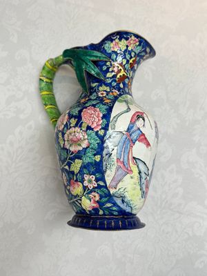 A large Chinese Canton enamel basin and jug with narrative design, early 19th C. — photo 11