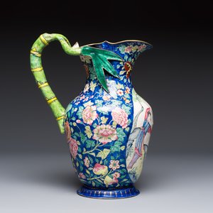 A large Chinese Canton enamel basin and jug with narrative design, early 19th C. — photo 10