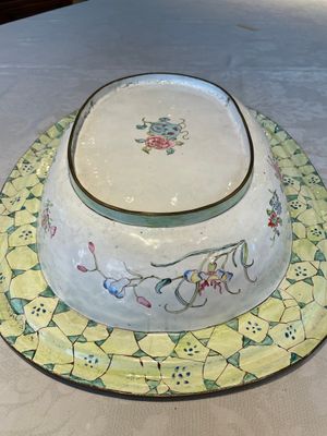 A large Chinese Canton enamel basin with garlands decorated with male heads, Qianlong — 照片 11