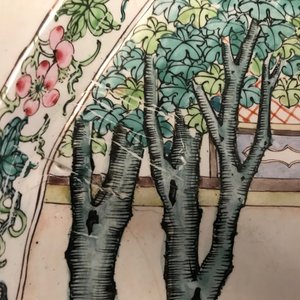 A large Chinese Canton enamel charger with figures in a garden, Yongzheng — photo 13