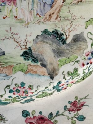 A large Chinese Canton enamel dish with scholars in a landscape, Yongzheng — photo 6
